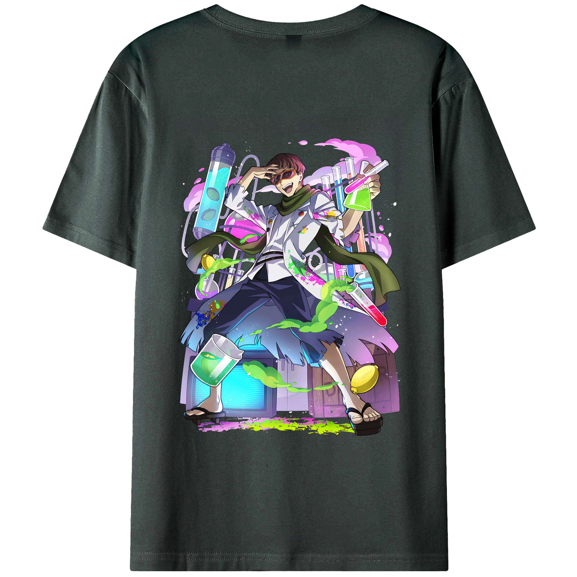 （画像用） 文豪ストレイドッグス Bungo Stray Dogs 綿100％ メンズ半袖Tシャツ（バックプリント） 通気性